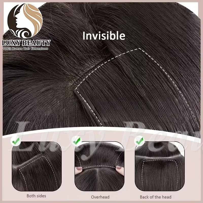 5pieces Short Clip In Hair Extensions Real Human Hair Brown Invisible Mini Short Clip in Hairpiece for Women Blonde Clip in Hair