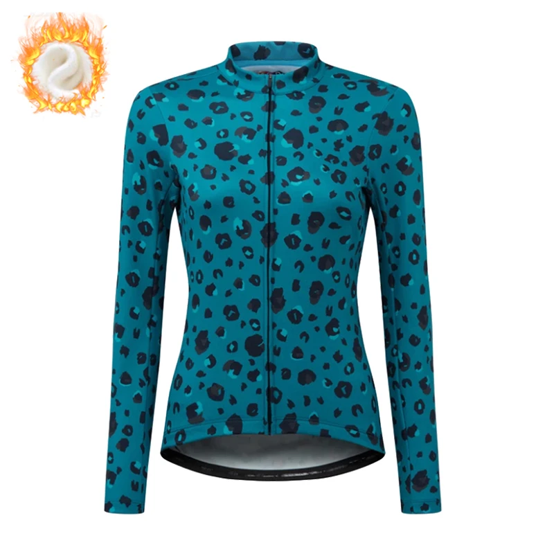 2023 Women Winter Thermal Fleece Winter Cycling Clothing Long Sleeve Jersey Outdoor Riding Bike MTB Clothing Warm Bike Jersey