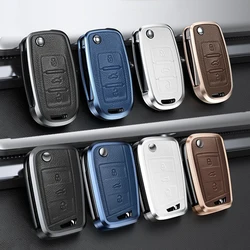For VW Volkswagen Golf 7 MK7 Tiguan MK2 For SEAT Ateca Leon FR 2 Ibiza Golf 8 MK8 For Skoda Octavia Metal Leather Key Cover Case