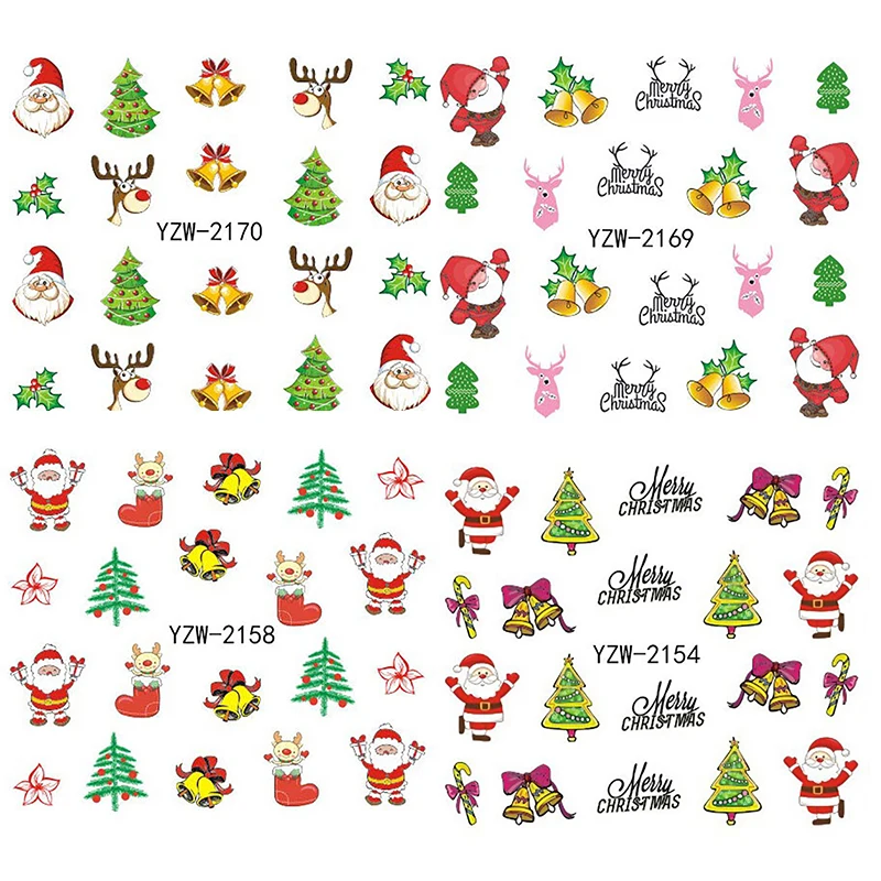 Snowflake Nail Art Decals Christmas Designs Self Adhesive Stickers New Year Winter Gel Foil Decoration Nail Art