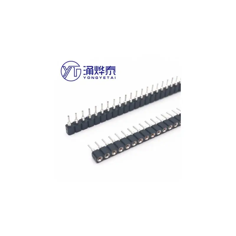 YYT 10 sztuk 2.54mm okrągły żeński nagłówek cyny jeden rząd 40Pin, 0.1 "otwór żeński nagłówek 2.54mm 1x40P okrągłe złącze pinowe — zdjęcie 2