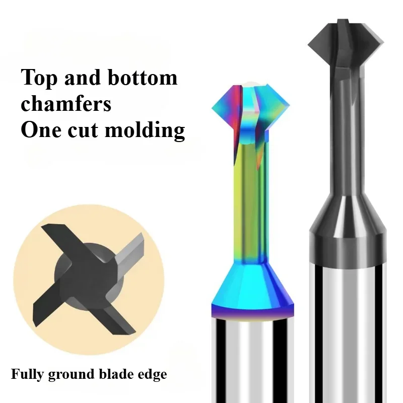 HRC58 초경 챔퍼링 커터 60 120 90도 상하 양면 가공 코팅 밀링 커터 챔퍼 공구