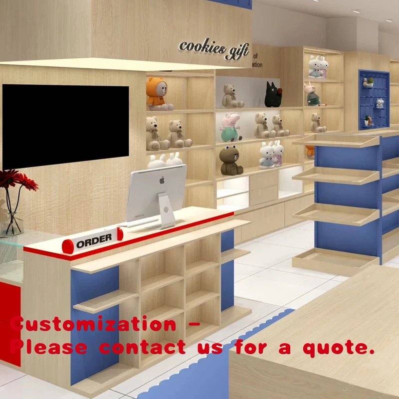 custom.Customizable Modern Wooden Display Stand LED Lighting Space-Saving Design Indoor Mall Island Counters Shop Furniture