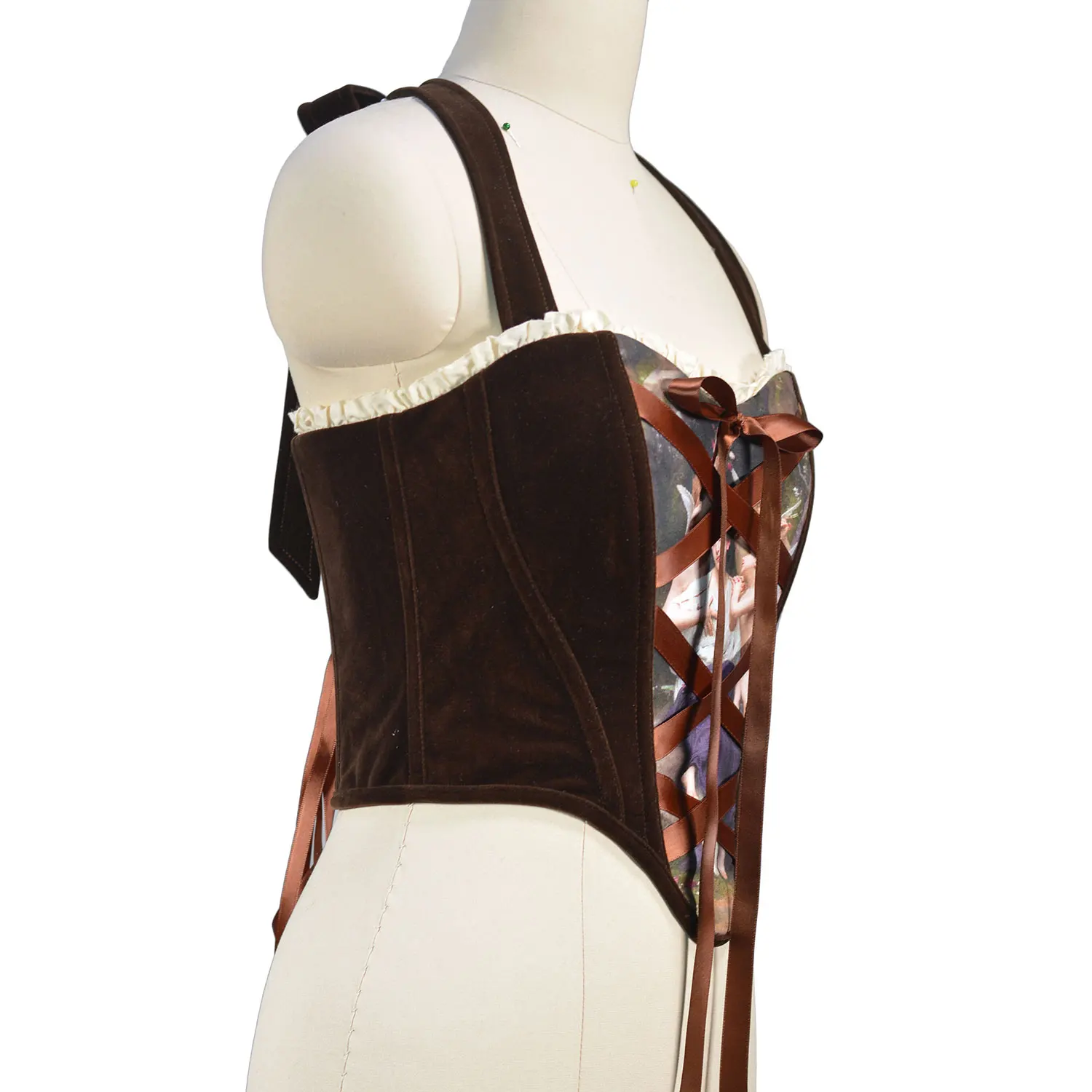 Moda Sexy corsetto spalline canotta velluto Crop Bustier breve gilet splendido corsetto Body Shaper Club Street Wear