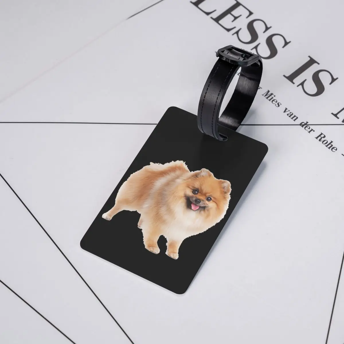 Pomeranian Luggage Tags para Animais de Estimação, Spitz Personalizado, Tampa de Privacidade, Identificação, Bagagem Tags