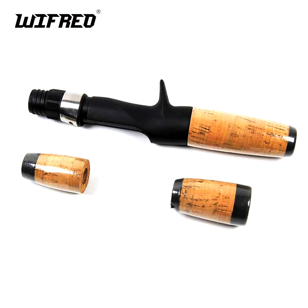 Wifreo 1Set Soft Cork Split Grip Rod Handle Baitcast Fishing Rod Building and Repair DIY Tackle with Plastic Reel Seat Rear Grip