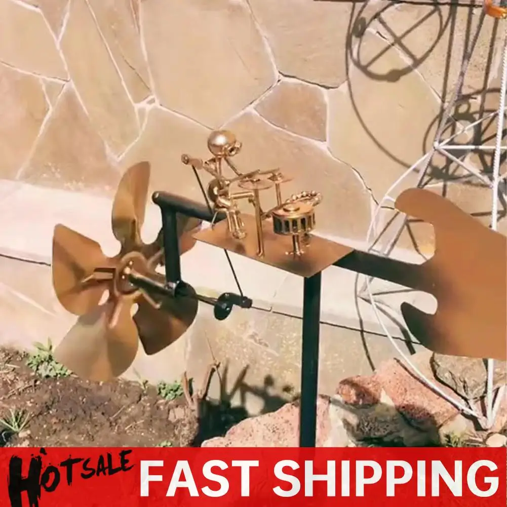 

Металлический ветровой спиннер, металлический барабанщик, статуя ветряной мельницы, статуэтки для сада, декоративная ветровая энергия, рок-арт, статуя для двора, патио, лужайки