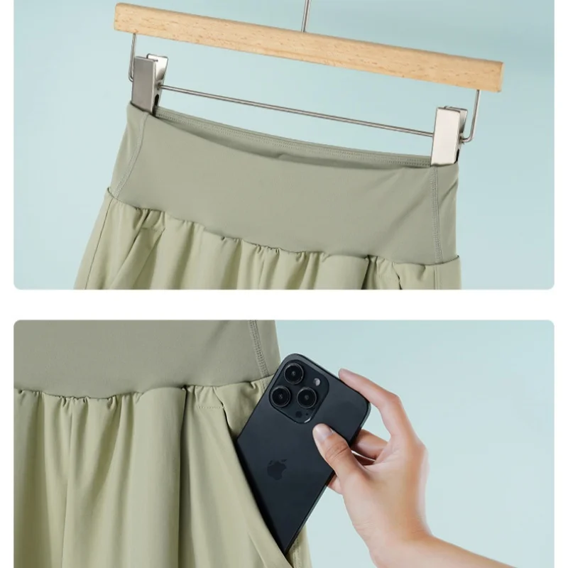 DRUR Running Shorts Woman Summer High Elastic Waist Sports Shorts With Pockets Female Fitness Short Pants Gym Clothes Sportswear - Image 4