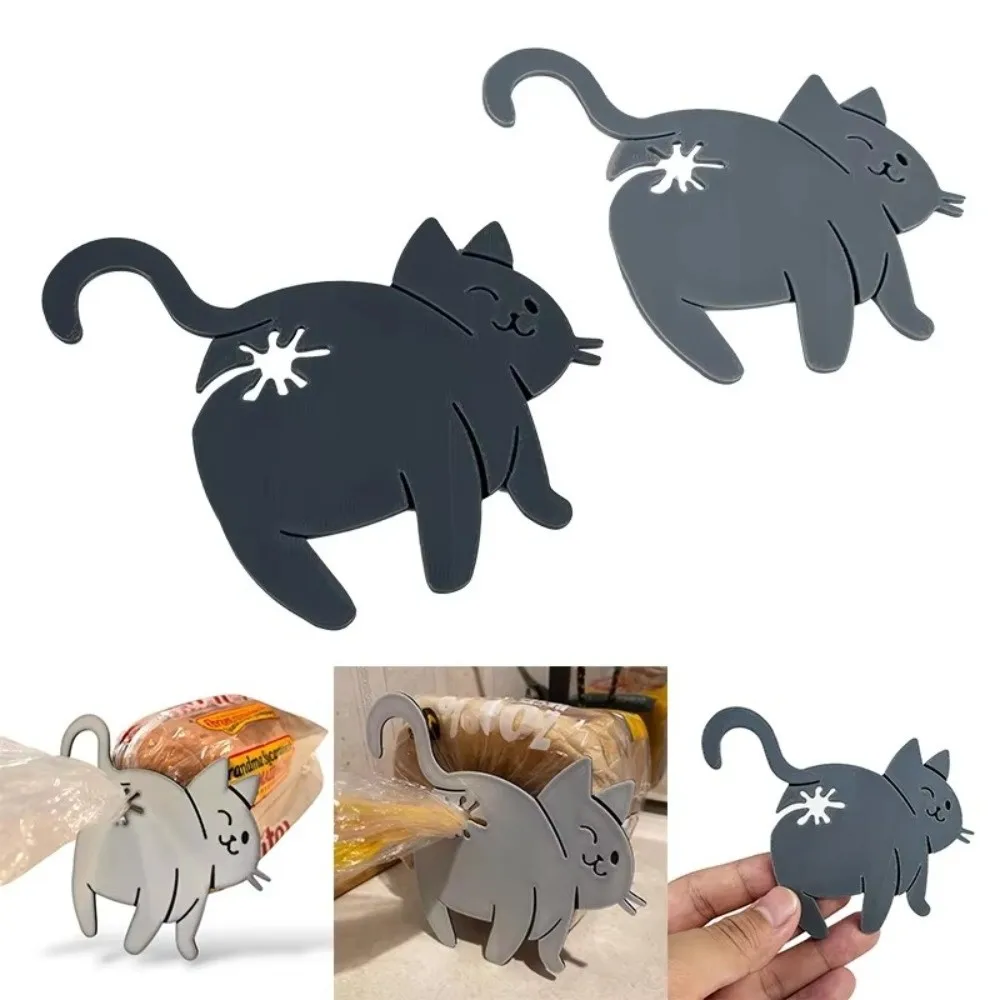 New 3D Printed Bread Bag Clip Cat Butt Novelty Snack Bag Sealing Clip Kitchen Gadget Food Storage Bag Clip For Cat Lovers