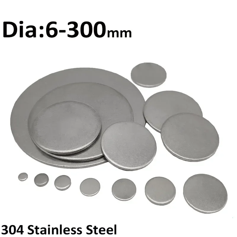 

304 Stainless Steel Round Plate Circular Sheet Disc Disk Dia 6-300mm