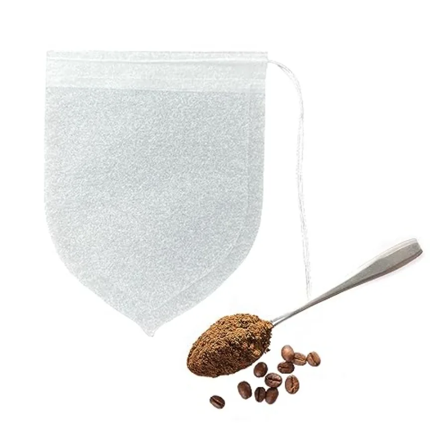 Disposable Teardrop Shape Tea Filter Bags for Loose Tea, Coffee Powder, Biodegradable and Compostable, Unbleached Empty Tea Inf