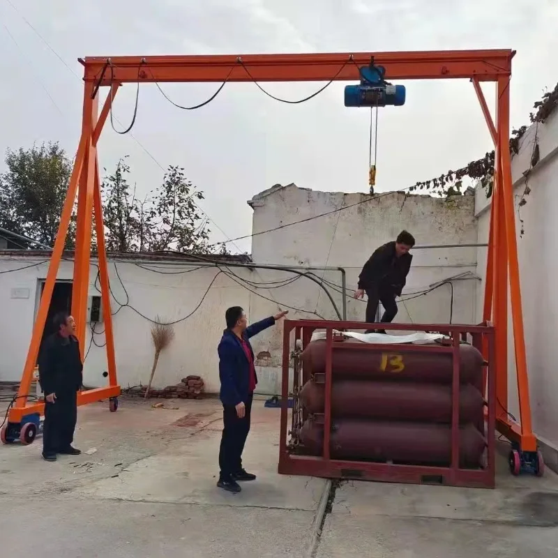 FOB Price Electric Trackless Small Gantry Frame Movable Lifting Hanger Detachable Custom Simple Gantry Crane Material Hoisting
