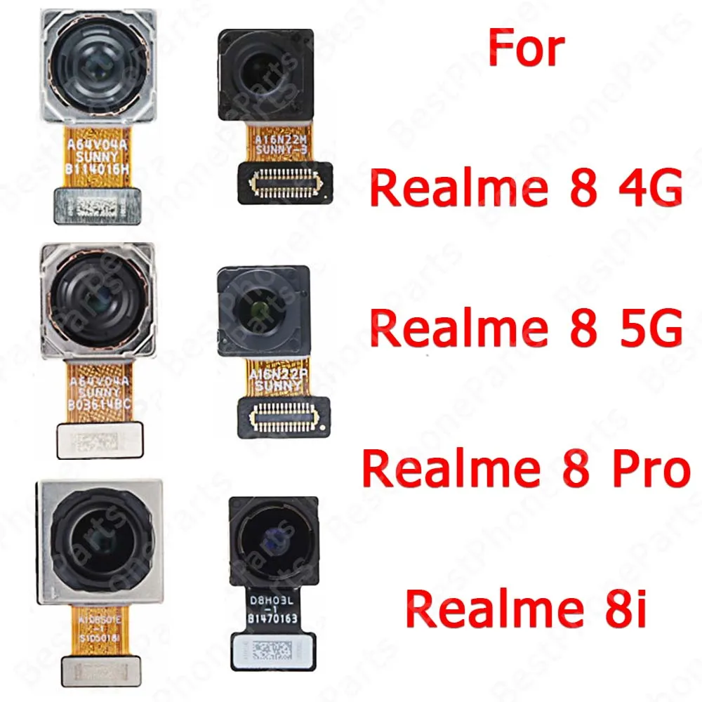 Selfie Rear Facing Back View Big Camera Module For Realme 8 Pro 8i 8Pro 5G Front Backside Camera Replacement Spare Parts