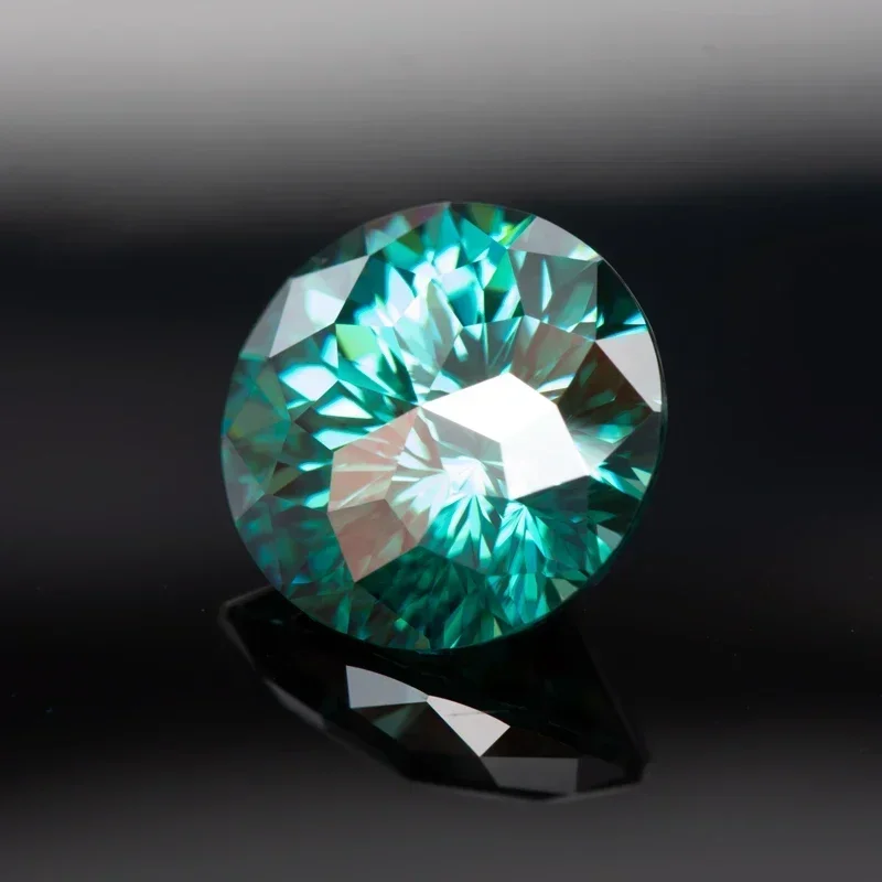 Moissanite Stones Emerald Green Primary Colours Round Shape Emperor General Cut Jewel Making Materials With GRA Certificate