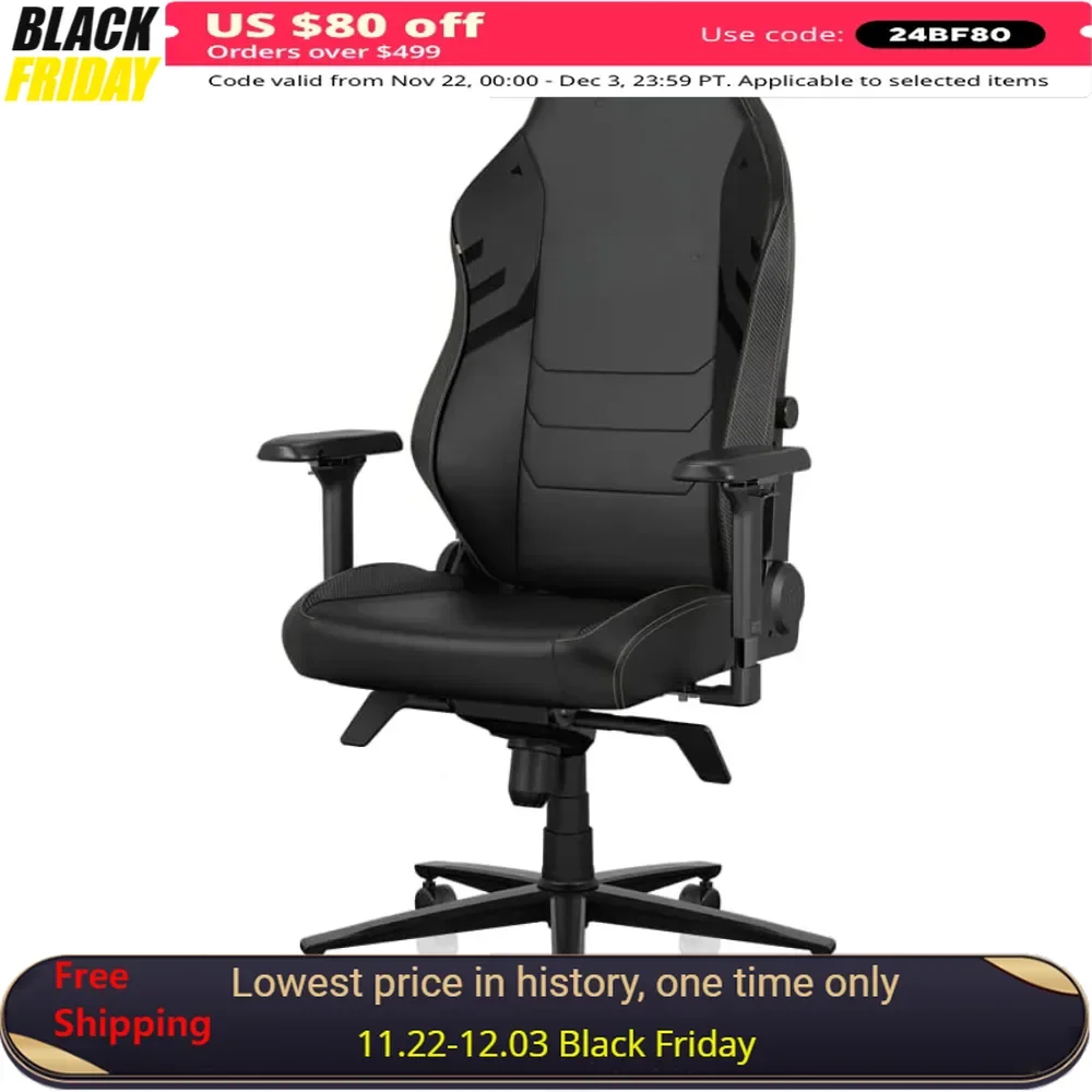 Gaming Chair, Ergonomic, Reclining Chair with 4D Armrests, Magnetic Head Pillow & Lumbar Support, Computer Chair