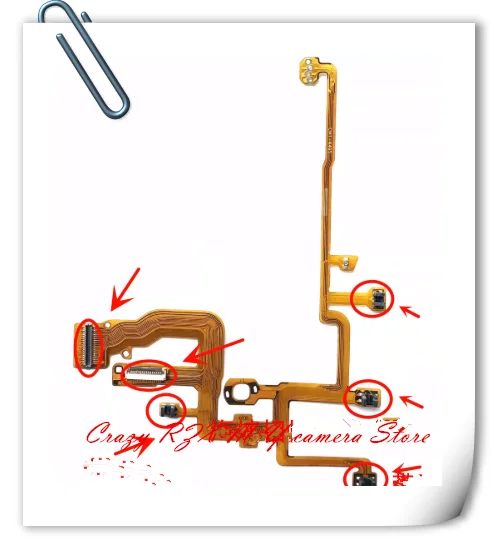 New Shaft Rotating LCD Flex Cable For Canon IXUS85 IXUS80 ixus80 ixus85 Digital Camera Repair Part With socket
