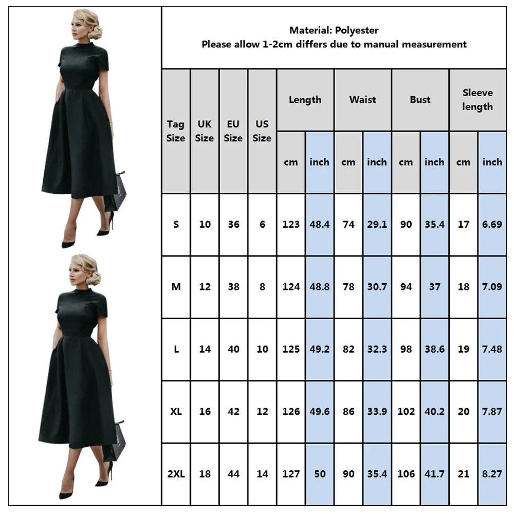 Women Elegant Black Dress Half High Collar High Waist A-Line Dresses Slim Fit Midi Dress Office Lady Female Solid Vestidos Robe