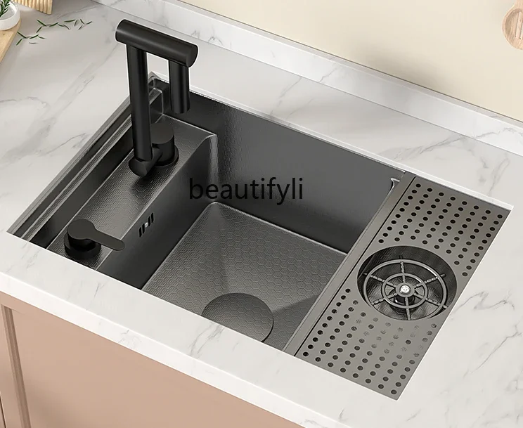 Hidden Cup Cleaner Sink Nano Bar Counter Coffee Shop Milk Tea Western Kitchen Island Table Mini Single Sink