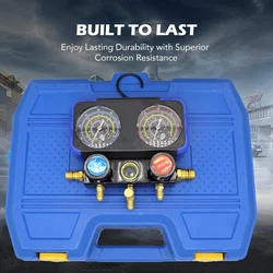 Refrigerant Charge & Diagnostic Kit, 3-Way Manifold Meter, R22, R134a, R410a, R32 Air Conditioner Refrigerants