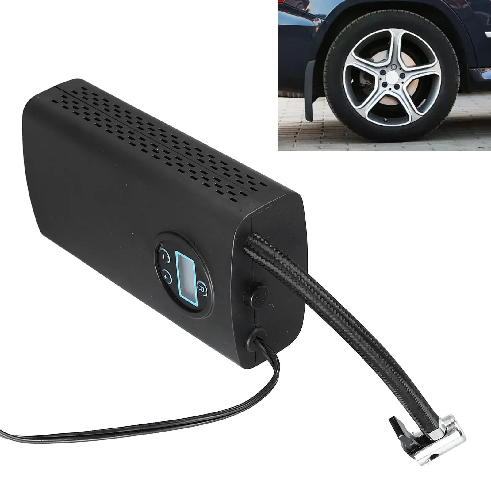 Autoreifen-Inflator, digitale Anzeige, tragbare kabelgebundene Inflationspumpe für Elektrofahrräder, Motorräder