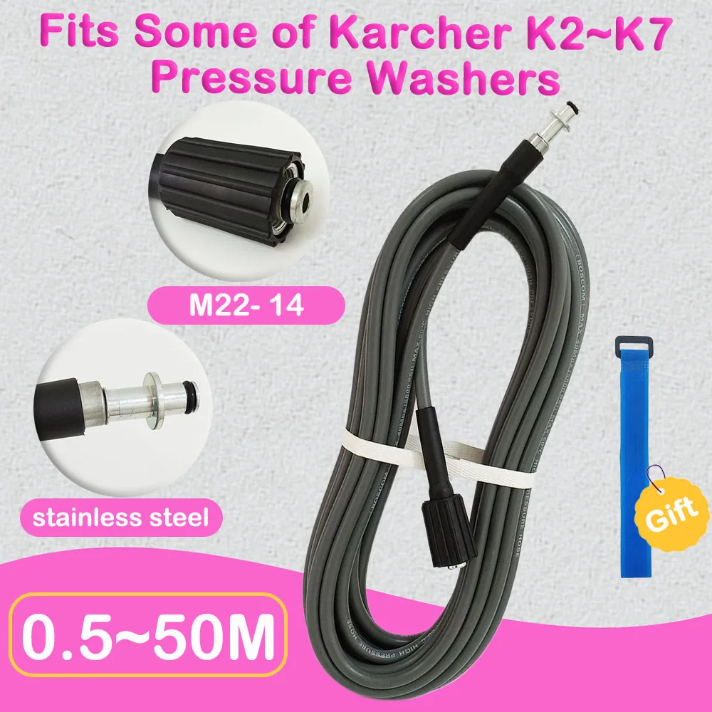 

0.5-50M Fit Fits Some of Karcher K2~K7Pressure Washers High Pressure Washer Hose Car Washing Water Hose Connector Quick Hose