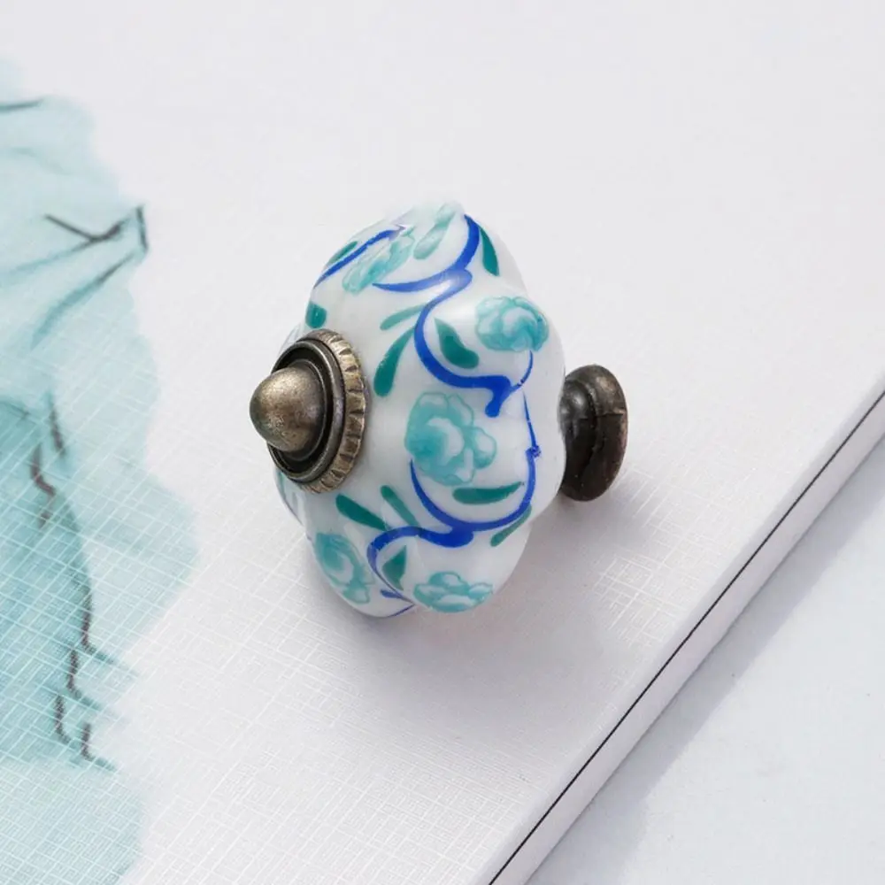 

Ceramics and Alloys Pumpkin Handle Single Hole Multiple Colors Vintage Door Handle Fashion Creative Furniture Knob Furniture