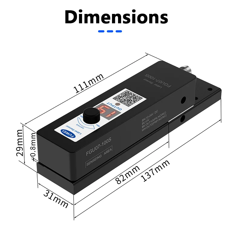 FGU07-100S Capacitive Detection Transparent Label Sensor Switch Marking Eye Labeling Machine Sensor