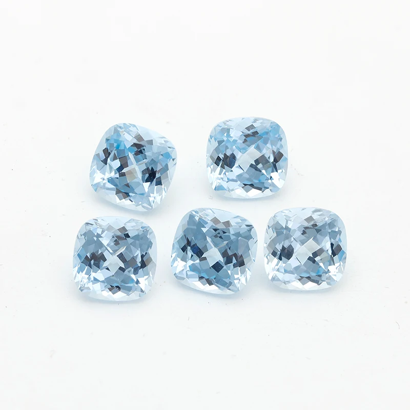 Aquamarine Color Exceptional Santa Maria Blue Spinel Flame Melted Aquamarine Spinel Cushion With AGL Certificate DIY Jewelry