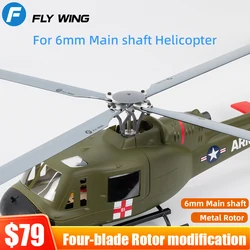 FLYWING Four blades Rotor Set Helicopter 4 blade rotor head Metal Rotor for Bell 206 UH1 V3 FW450L For 6mm Main shaft Helicopter