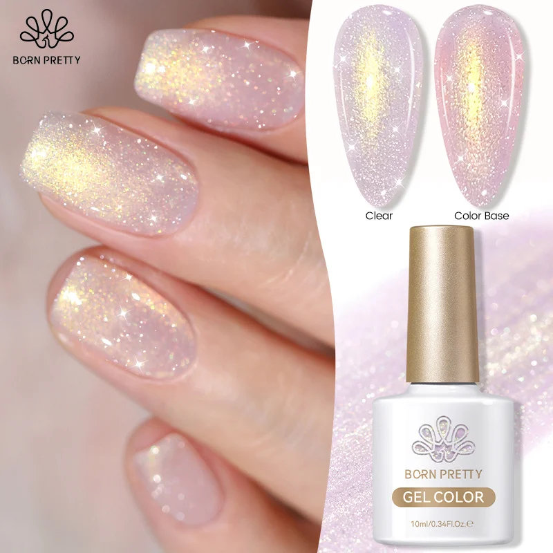 

BORN PRETTY 10ml Aurora Colorful Chromes Pearl Nail Gel Polish Moonlight Glitter Soak Off UV Gel Polish Manicure