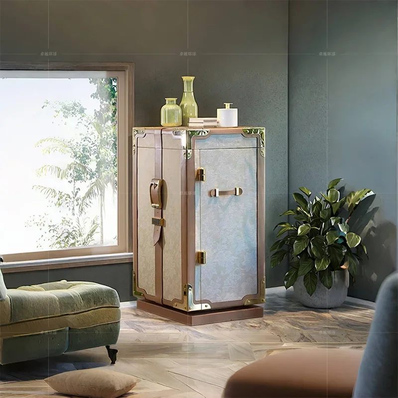 Italian light luxury jewelry cabinet, luxury villa home art safe, high-end password lock, solid wood jewelry cabinet