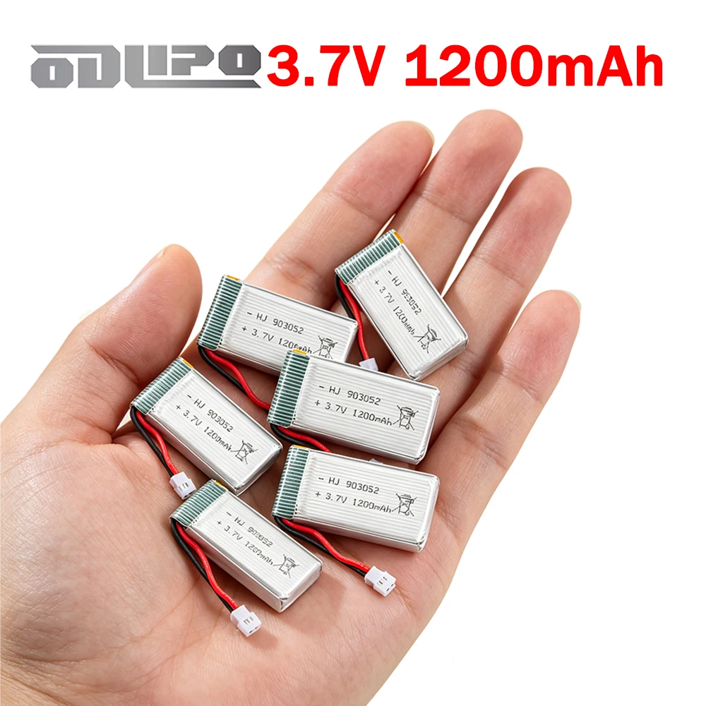 Lipo Battery 3.7V 1200mAh + Charger Set for KY601S Syma X5 X5c X5SC X5SW M18 H5P RC Drone Parts 903052 3.7V Rechargeable Battery