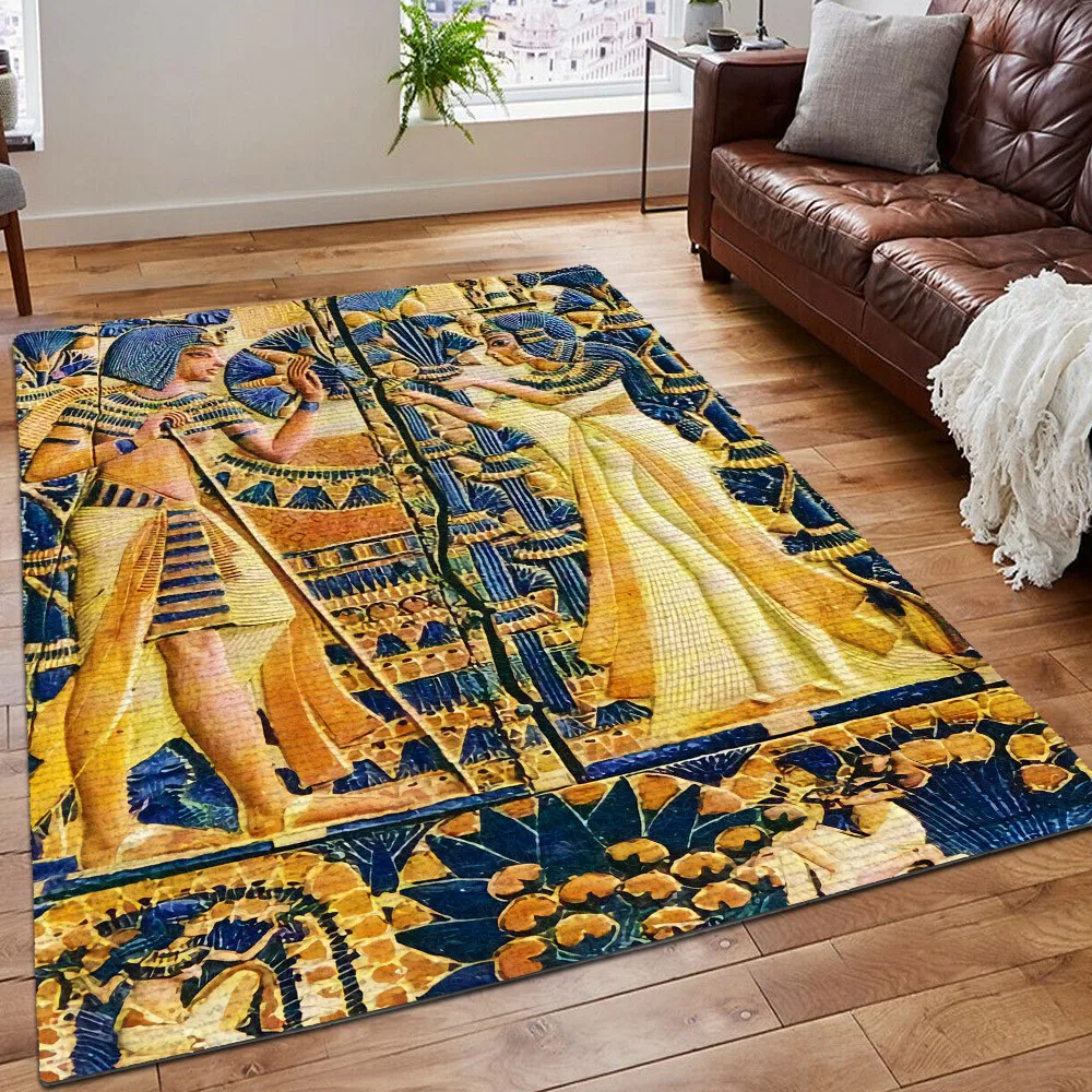 

Egyptian Gods Royal Lover Newfashion Area Rug Gift 3D Printed Room Mat Floor Anti-slip Large Carpet Home Decoration Style-4