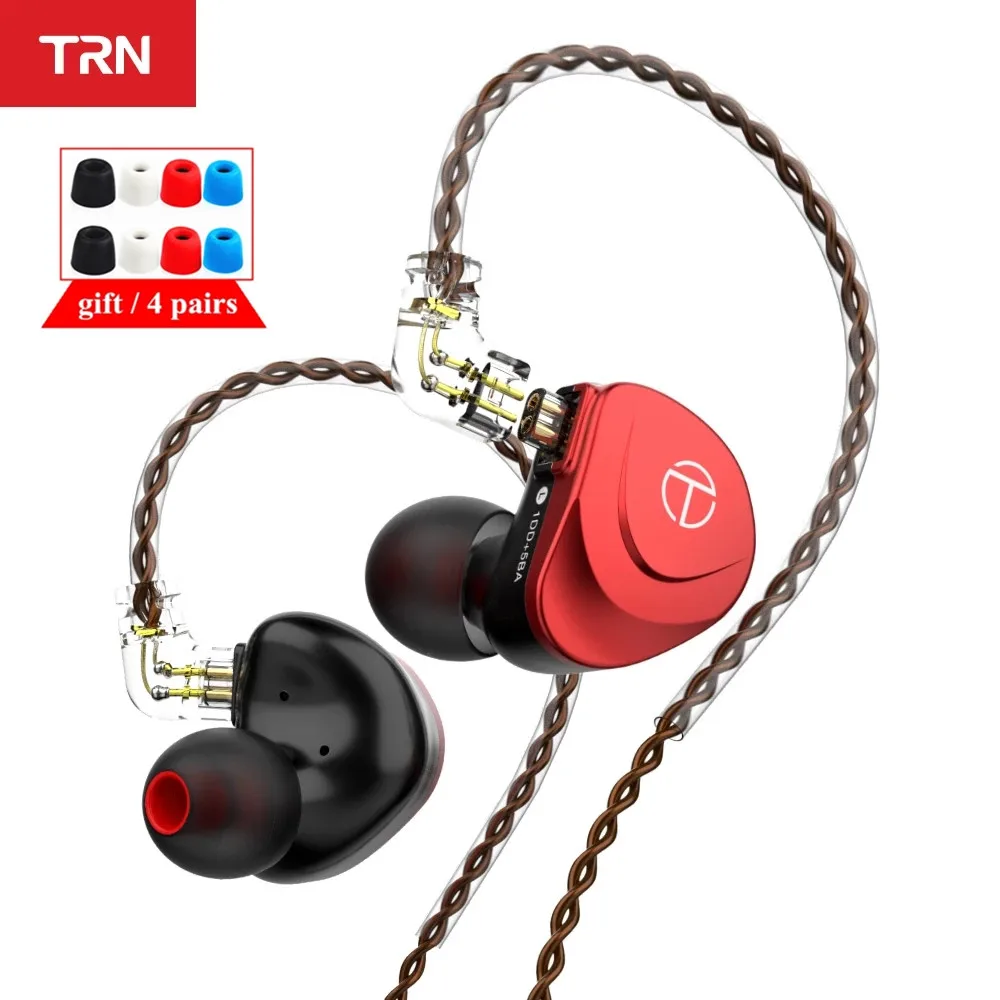 TRN V90s 5BA 1DD Hybrid Metal In Ear Earphone IEM HIFI DJ Monitor Running Sport Earphone Earplug Headset TRN V90 VX CA16 ZSX ASX