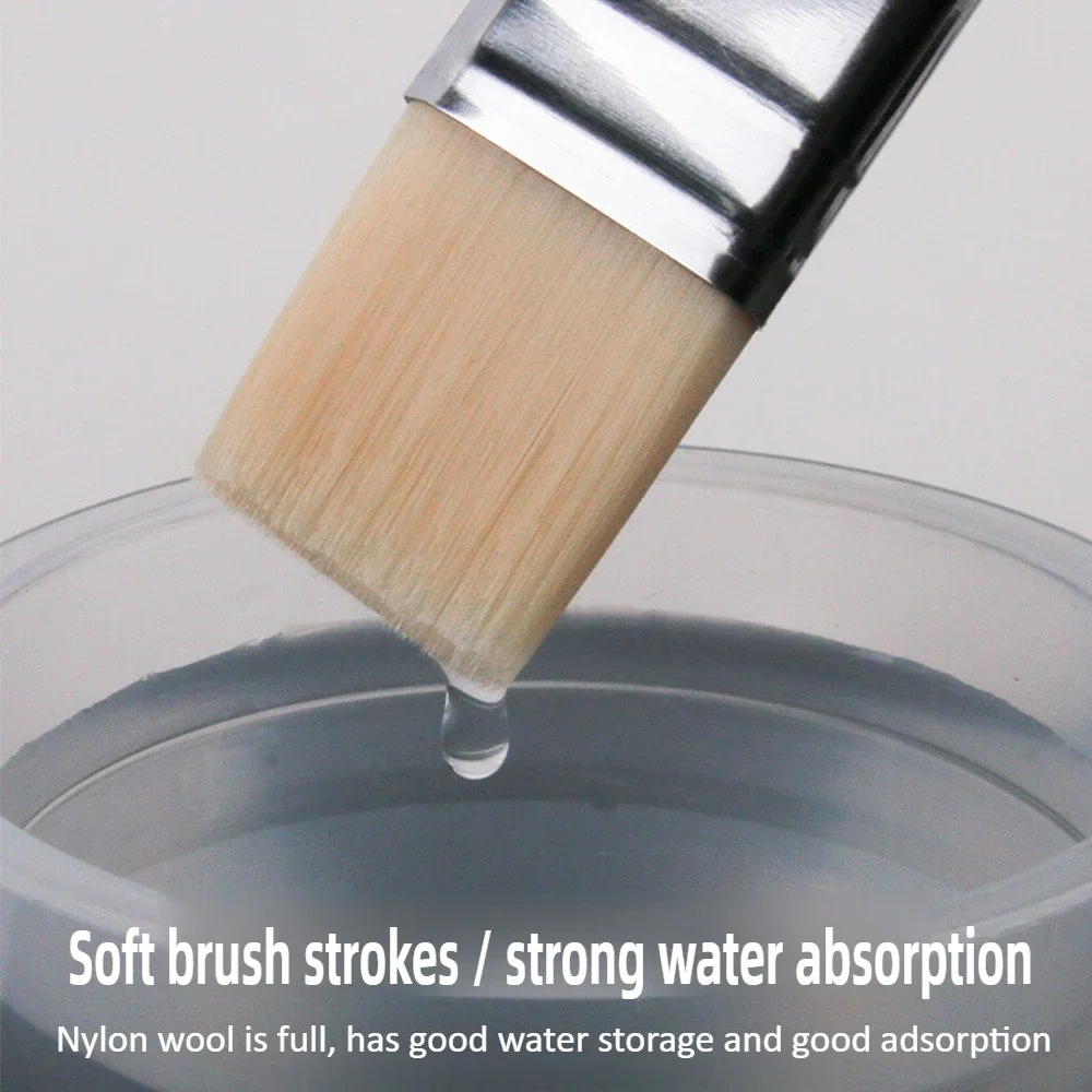 1/3 قطعة فرشاة لوحية فرشاة طلاء نايلون فرشاة رسم خشبية للغواش ألوان مائية طلاء زيتي أكريليك طلاء جدران لوازم فنية #5