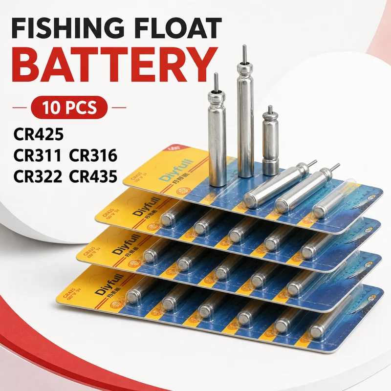 3V Lithium Pin Battery 10PCS CR425 CR322 CR311 CR316 CR435 Replacement for Luminous Fishing Floats Fishing Tackle