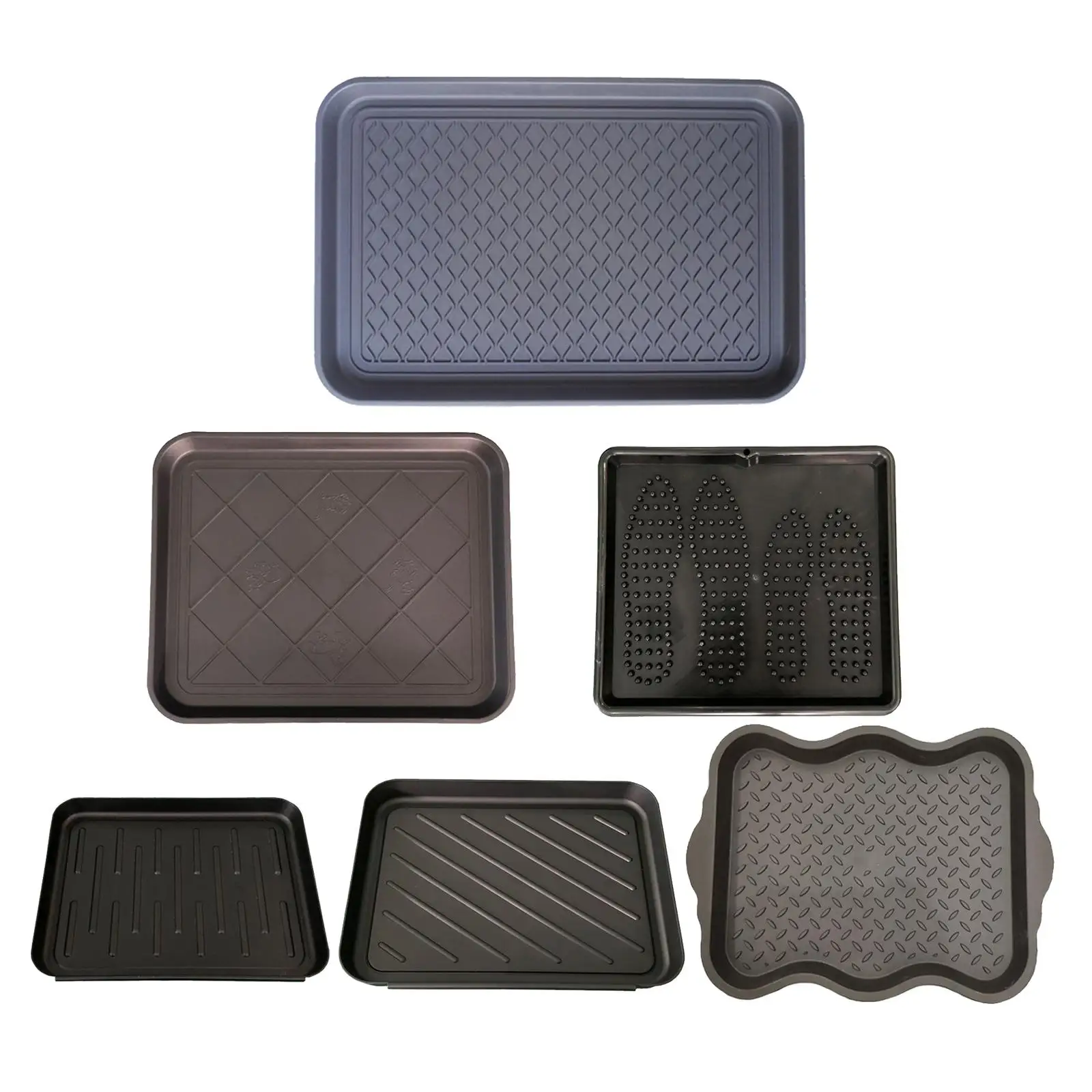 Raised-Edge Plastic Boot Tray, Size Options