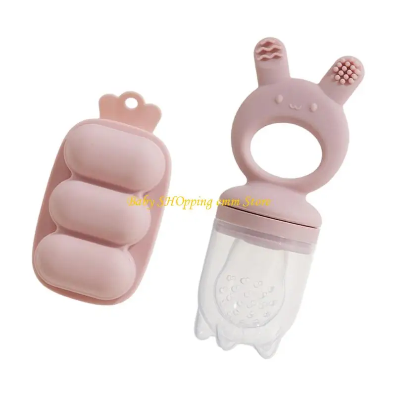 23GD Silicone Feeder For Baby With Freezer Tray Mold for Freeze Puree Breastmilk Molds for Baby Teething