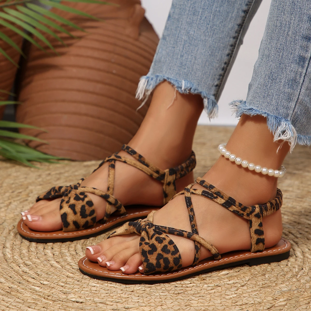 Women's Multicolor Choice Plus Size Casual Open-toed Flat Sandals New Bohemian Soft-soled Comfortable Non-slip Sandals in Summer