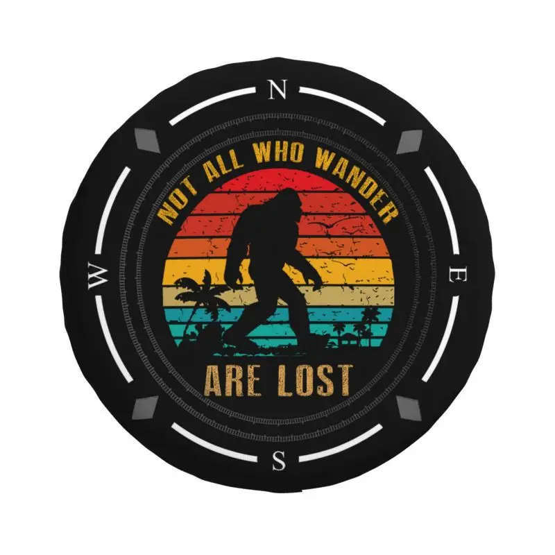 Custom Not All Who Wander Are Lost Bigfoot Spare Tire Cover for Jeep Hummer SUV RV Camper Car Wheel Protectors Accessories