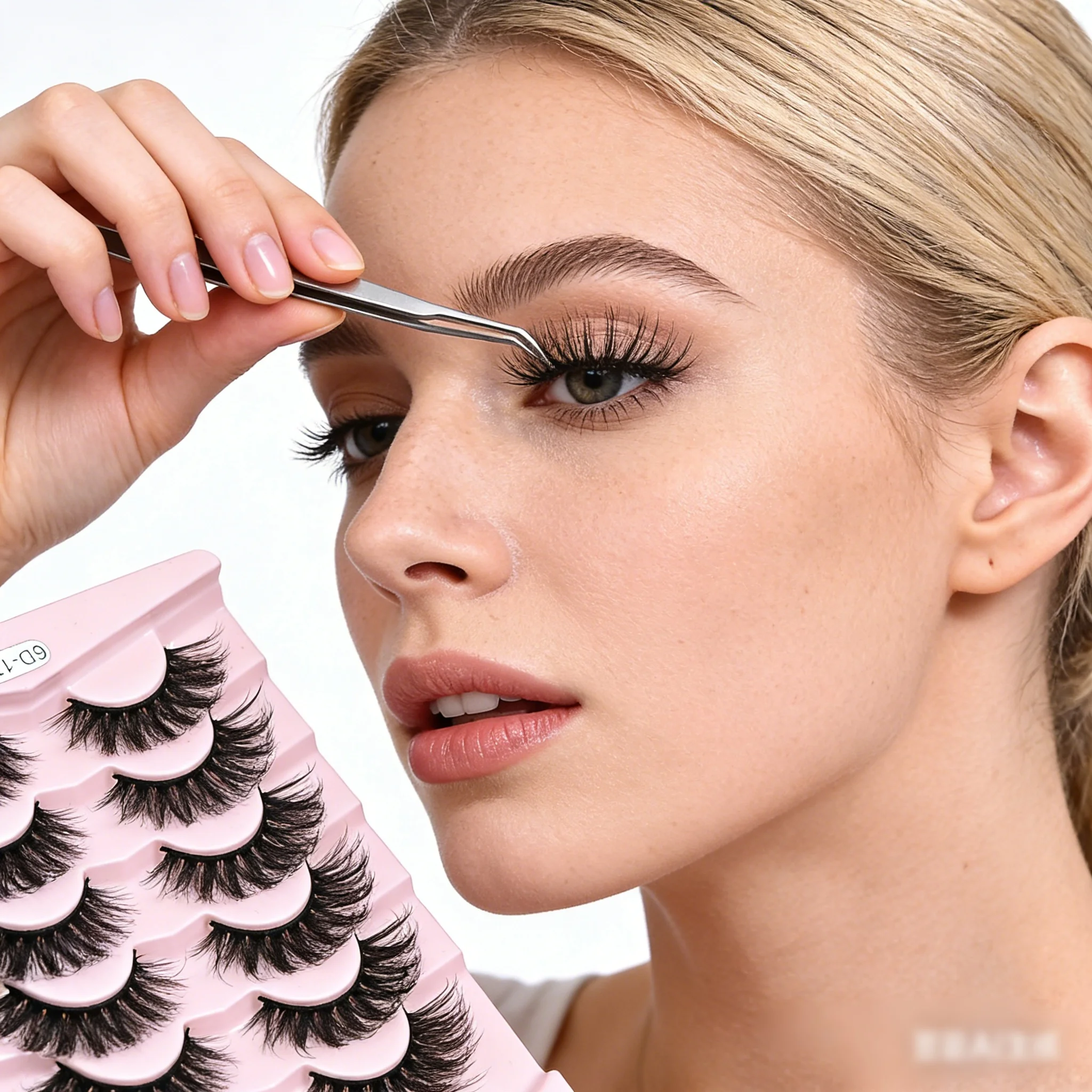 Synthetic Fiber False Eyelashes - Naturally Thick, Curled, Wavy and Frizzy Style - Perfect for Girls for Christmas, Halloween and