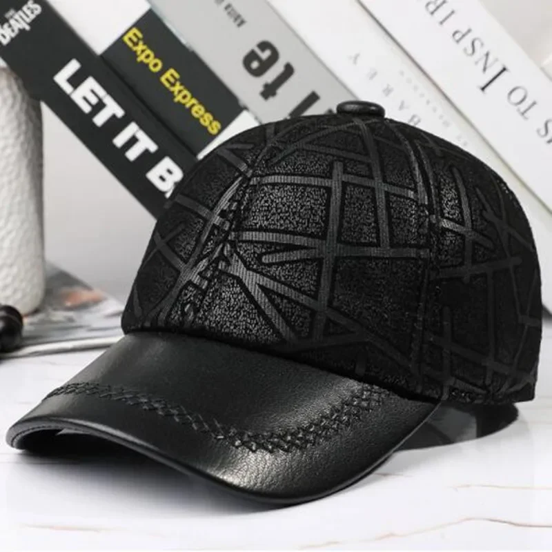 

New Autumn Men And Women Sheepskin Baseball Caps Party Hats Natural Genuine Leather Hat Fashion Personality Brands Leather Cap