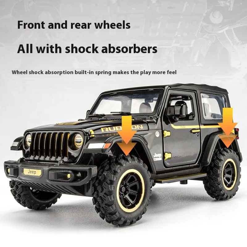 1:32 Wrangler Rubicon รถรุ่นเปิดประตูของเล่นเด็ก, รถออฟโรดชุดเครื่องประดับสําหรับของขวัญเด็ก