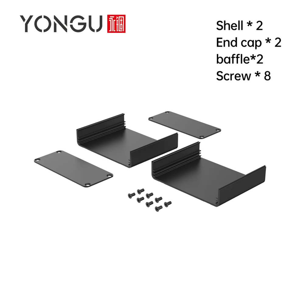 Metal Safe Battery Box CNC Milling Machine Components Housing Aluminum Split Type Electronic Instrument Enclosure H10 88*38MM
