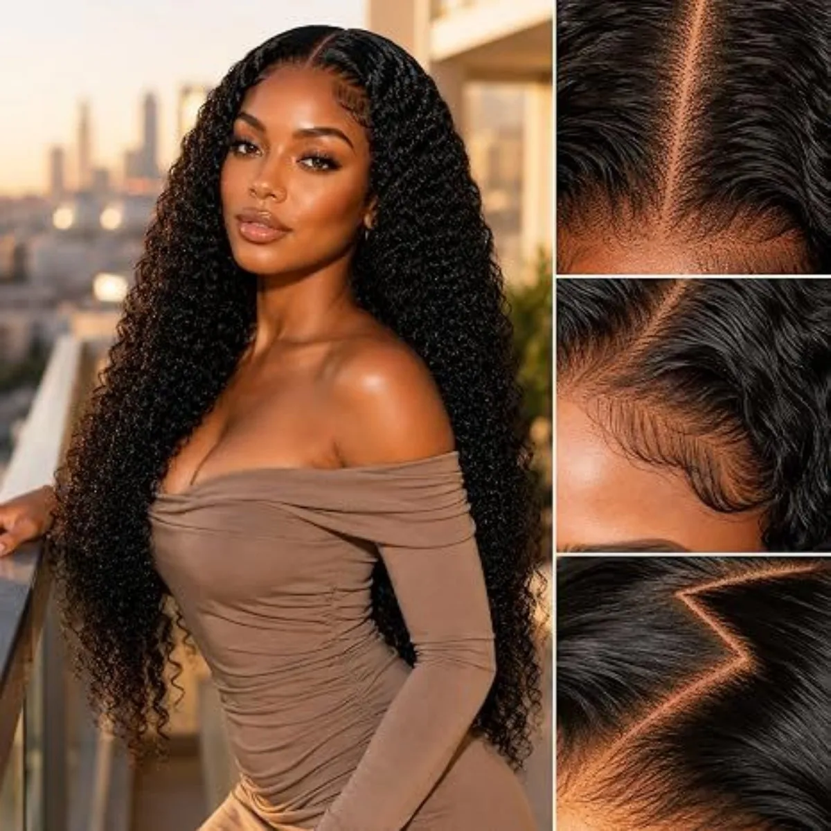 30 Inch Deep Wave Lace Front Wigs Human Hair 200 Density 13x6 HD Transparent Lace Frontal Wigs Human Hair Pre Plucked Curly Human Hair Wig for Women Deep Curly Glueless Wigs