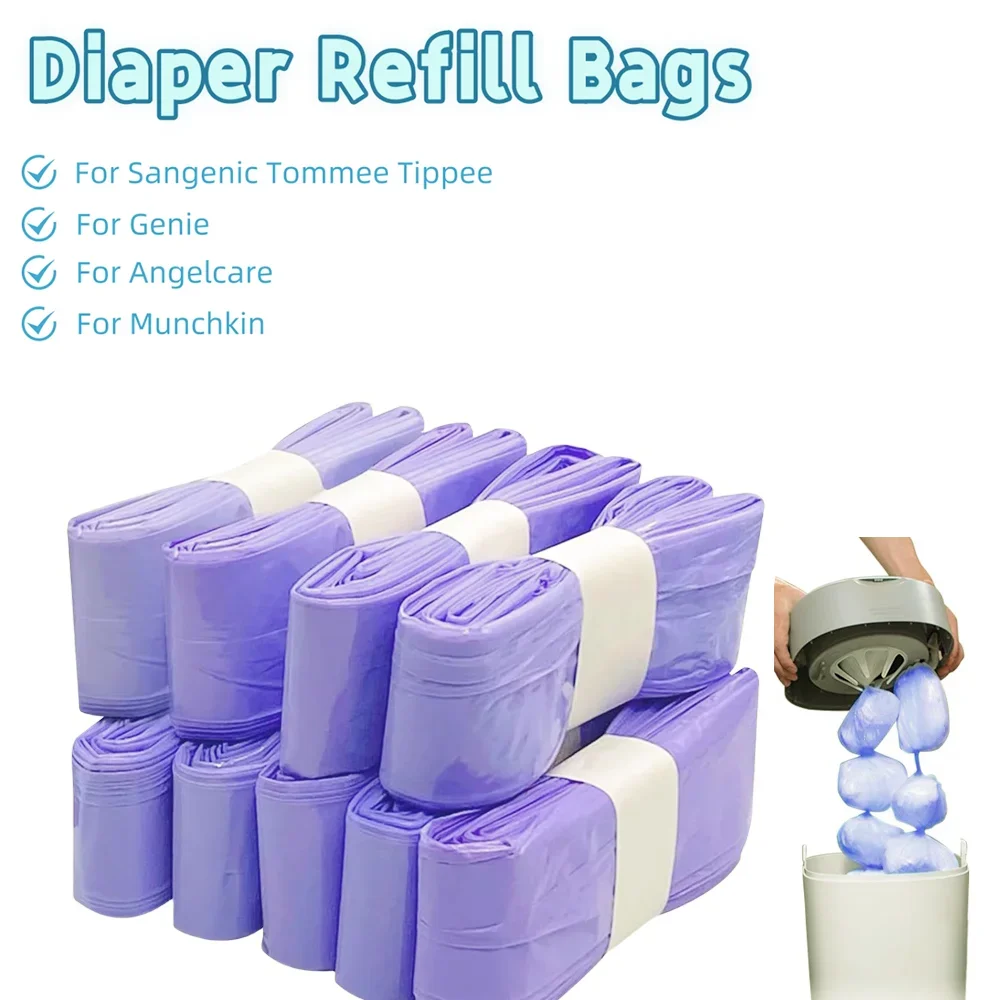 4.5Metre Diaper Pail Bags Cat Litter Refill Bags Thickened Seal Anti-Odor Absorbing Diaper Disposal Disposable Trash Storage Bag