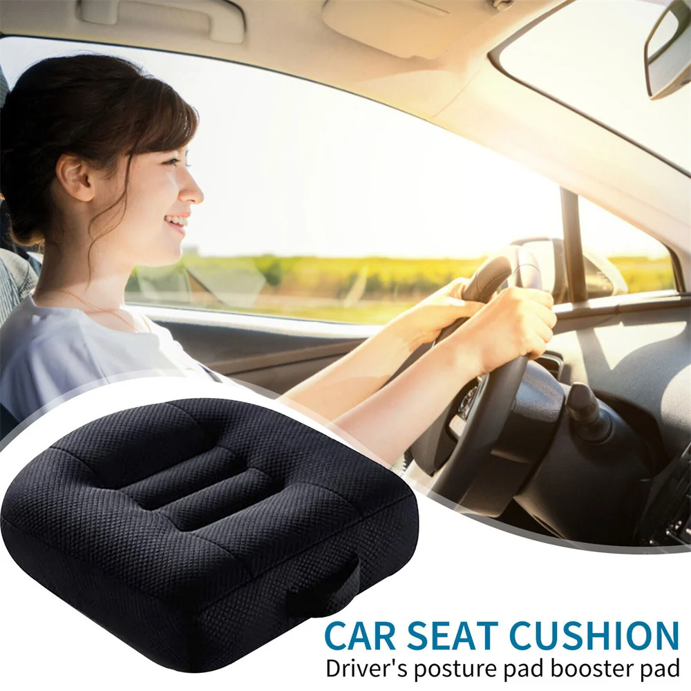 Portable Car Seat Booster Cushion Heightening Height Boost Mat Breathable Driver Expand Field Of View Lift Interior Seat Pad