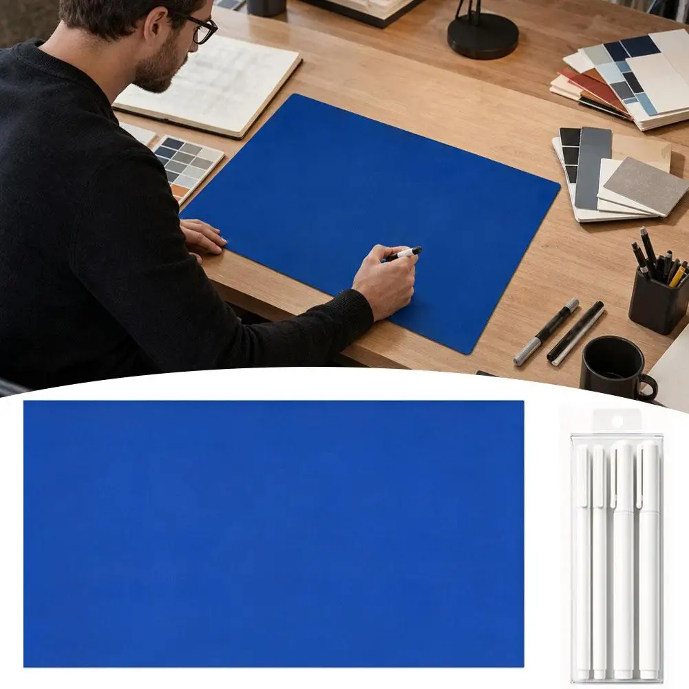 Double Sided Desk Mat Reversible Rubber Non Slip 68×29cm Roll Up Keyboard Mouse Pad for Gaming Office Desktop Desk Mat
