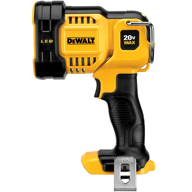 DEWALT DCL043 20V Cordless LED Spotlight Bulb High Brightness 90 Degree Pivoting Head Outdoor Jobsite Work Light Lighting Tool