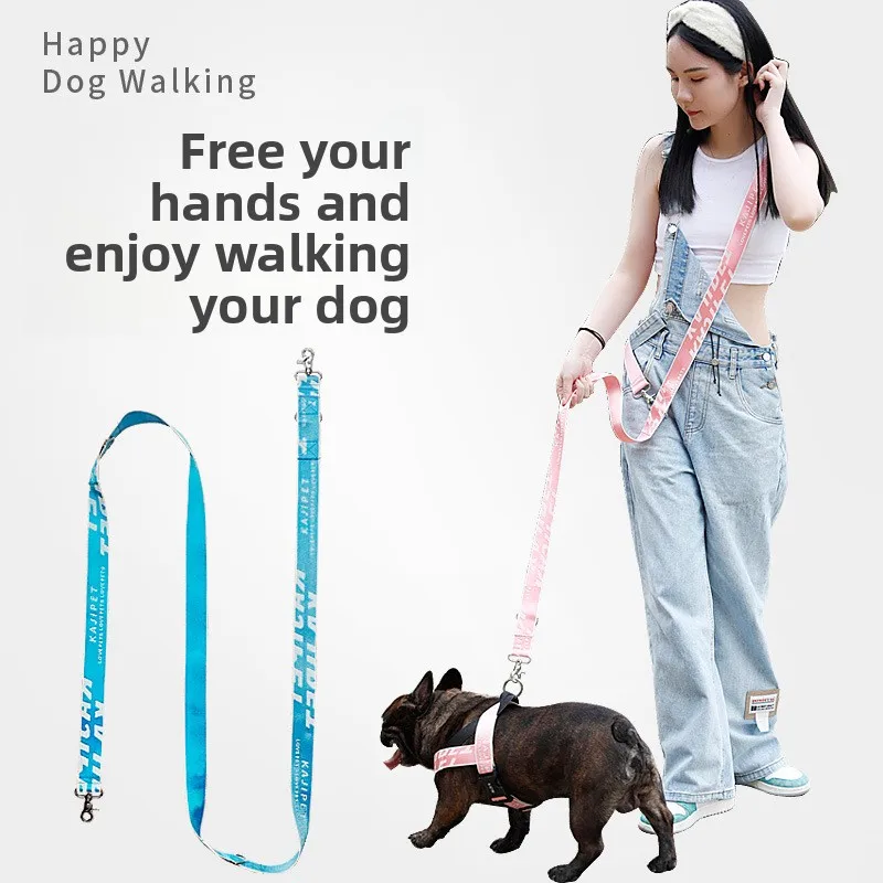 Multifunctional Running Pet Shoulder Strap Traction Strap Dog Traction Rope Free Hands Retractable Dog Rope